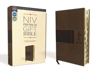 Walmart Niv, Premium Gift Bible, Leathersoft, Brown, Red Letter Edition, Indexed, Comfort Print, (Hardcover) offer