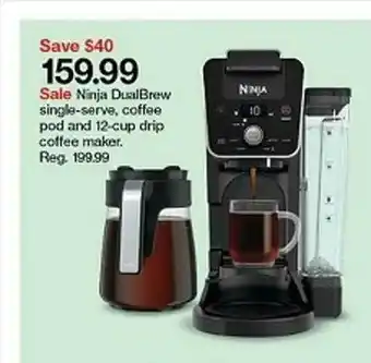 Target Ninja Dual Brew Single-serve, Coffee Pod And 12-cup Drip Coffee Maker offer