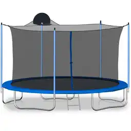 Walmart Stufurhome 12ft Kids Trampoline with Basketball Hoop,Outdoor Safety Enclosure Net offer