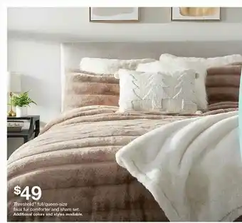 Target Threshold Full Or Queen-size Faux Fur Comforter And Sham Set offer