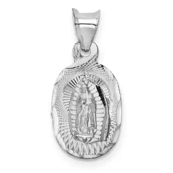 Walmart Finest Gold 14K White Gold Our Lady of Guadalupe Semi-Solid Oval Pendant offer