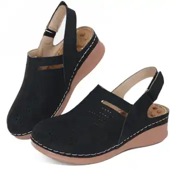 Walmart Ecetana Women's Mules Closed Toe Women Wedge Sandals Soft Comfy Massage Insole offer