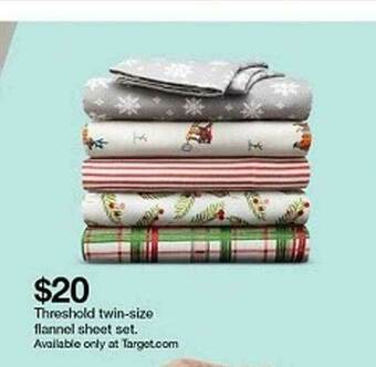 Target Threshold Twin-size Flannel Sheet Set offer