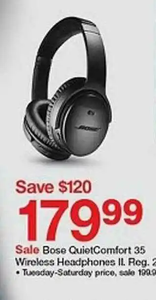Target Bose Quietcomfort 35 Wireless Headphones offer