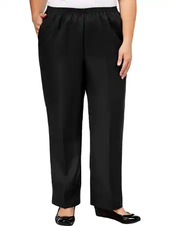 Walmart Alfred Dunner Women's Plus Size Solid Elastic Waist Pants offer