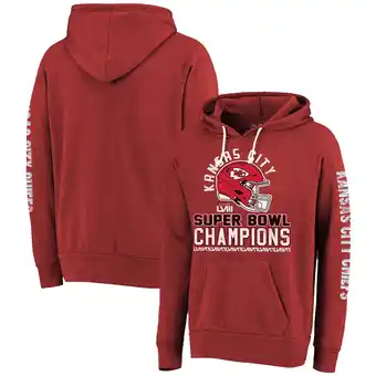 Walmart Men's Majestic Threads Red Kansas City Chiefs Super Bowl LVIII Champions Tri-Blend Pullover Hoodie offer