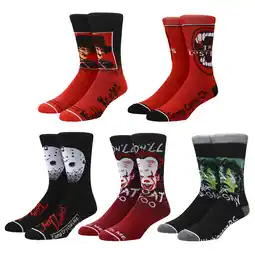 Walmart Warner Brothers Horror Movie Characters Men's 5-Pack Crew Socks offer