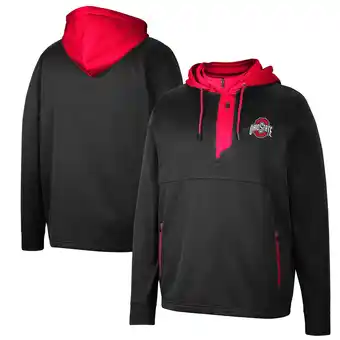 Walmart Men's Colosseum Black Ohio State Buckeyes Luge 3.0 Quarter-Zip Hoodie offer