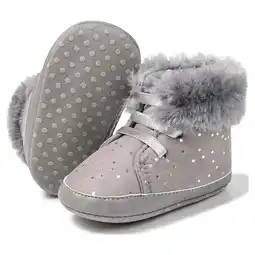 Walmart HsdsBebe Baby Boys Girls Shoes Infant Furry Boots Winter Booties for First Walker 0-18M offer