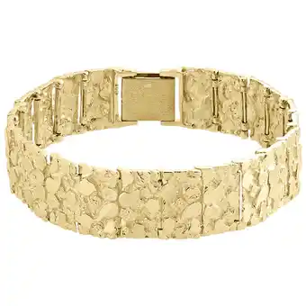 Walmart Mens Real 10K Yellow Gold Solid Nugget Ore Style Fancy Link Bracelet 17mm | 9 offer