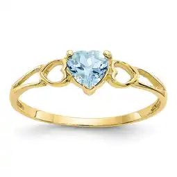 Walmart Primal Gold 10 Karat Yellow Gold Genuine Aquamarine Birthstone Ring offer