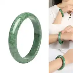 Walmart Hand Carved Natural Green Jadeite Jade Beautiful Bracelet Bangle 60-62mm offer