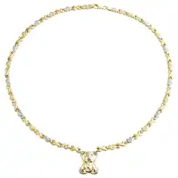 Walmart 10K Yellow Gold Two Tone Teddy Bear XOXO Stampato Statement Set Necklace 18 offer