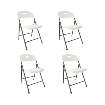 Walmart Alera Molded Resin Indoor Outdoor Folding Chair, White, Dark Gray Base, 4/Carton offer