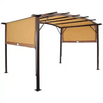 Walmart Sunnydaze 9' x 12' x 7.5' Tan Steel Pergola offer