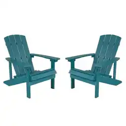 Walmart Home Square 2 Piece Faux Wood Adirondack Chair Set in Sea Foam offer