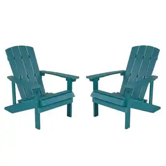 Walmart Home Square 2 Piece Faux Wood Adirondack Chair Set in Sea Foam offer