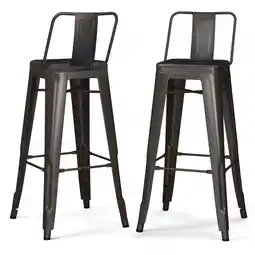 Walmart Simpli Home Rayne 30 Industrial Metal Bar Stool in Gun Metal Gray (Set of 2) offer