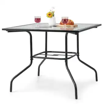 Walmart Costway 35'' Metal Easy to Assemble Outdoor Dining Table, Black offer