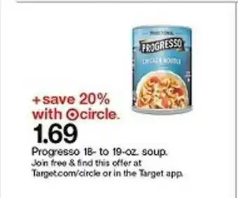 Target Progresso 1b- To 19-oz. Soup offer
