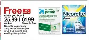 Target Up & Up Nicorette Gum Stop Smoking 2-mg. 160-ct. Nicotine Gum Or Stop Smoking Clear Patches offer