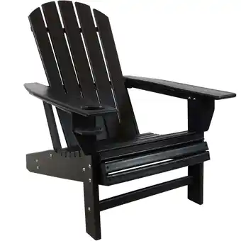 Walmart Sunnydaze Lake-Style All-Weather Plastic Adirondack Chair - Black offer