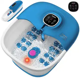 Walmart KNQZE Collapsible Heated Foot Spa for Home Use, 16 Rollers, Bubbles, Pumice Stone, Foot Care, Remote offer