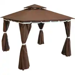 Walmart Sunnydaze 10' x 10' Soft-Top Patio Gazebo with Screens and Privacy Walls, Brown offer