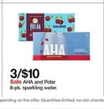 Target Aha And Polar 8-pk. Sparkling Water offer
