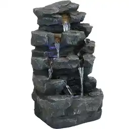 Walmart Sunnydaze Grotto Falls Polyresin Outdoor Water Fountain with Lights offer