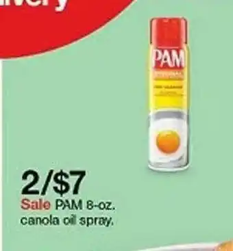 Target Pam 8-oz. Canola Oil Spray offer