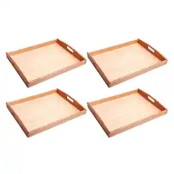 Walmart 4pcs Wood Montessori Rectangle Trays Beads Organizer for Early Developmental offer