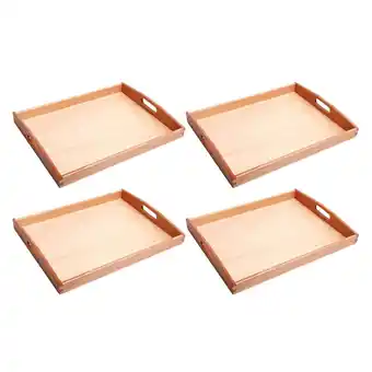 Walmart 4pcs Wood Montessori Rectangle Trays Beads Organizer for Early Developmental offer