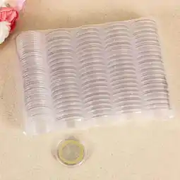 Walmart 100pcs Clear Round Plastic Coin Capsules Containers Coin Protector Case 27mm offer