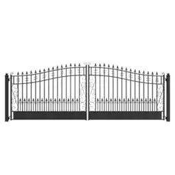 Walmart ALEKO Steel Dual Swing Black Driveway Gate 18 x 6 ft Venice Style offer