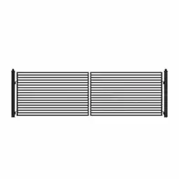 Walmart ALEKO Milan Style Dual Swing Galvanized Steel Driveway Gate 18 feet Black offer