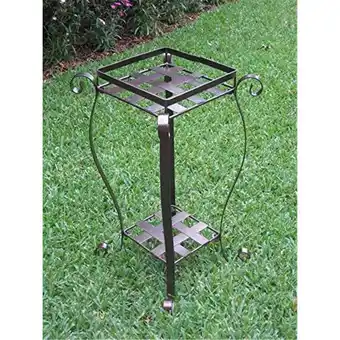 Walmart International Caravan 3446-27-HD-BZ Iron Square Plant Stand, Bronze offer