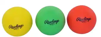 Walmart Rawlings Baseball/Softball Hit Training Foam Balls 3-Pack - Multicolor offer