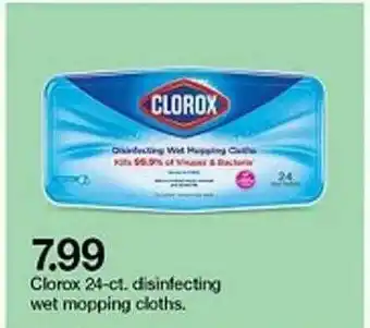 Target Clorox 24-ct. Disinfecting Wet Mopping Cloths offer