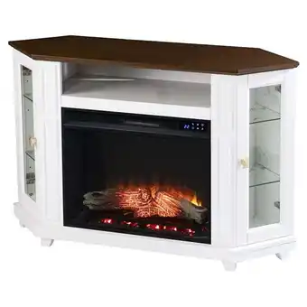 Walmart Bowery Hill Transitional Wood Electric Media Fireplace with Storage in White offer