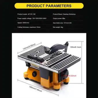 Walmart 110V, 7.48 in Mini Table Saw Power Saw, 4500 RPM offer