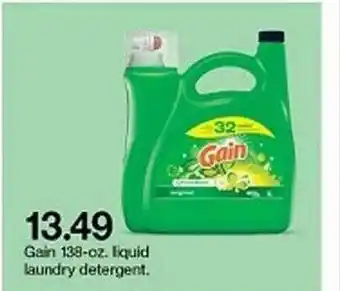 Target Gain 138-oz. Liquid Laundry Detergent offer