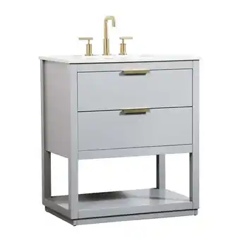 Walmart Elegant Decor Larkin 30 Solid Wood MDF Single Bathroom Vanity in Gray offer