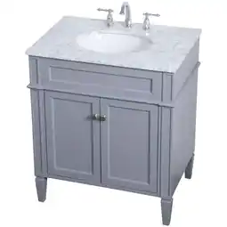 Walmart Elegant Decor Williams 30 Single Marble Top Bathroom Vanity in Gray offer