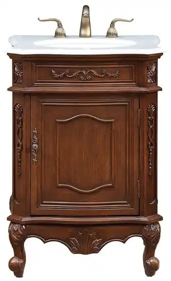 Walmart Elegant Decor Berkshire 24 Wood Single Bathroom Vanity in Coffee offer