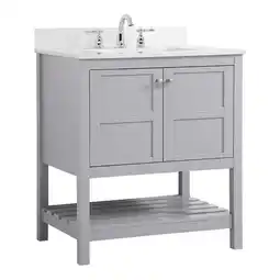 Walmart Elegant Decor Theo 30 Solid Wood Single Bathroom Vanity with Backsplash in Gray offer