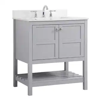 Walmart Elegant Decor Theo 30 Solid Wood Single Bathroom Vanity with Backsplash in Gray offer