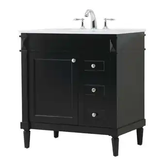 Walmart Elegant Decor Bennett 32 Aluminum MDF Single Bathroom Vanity in Black offer