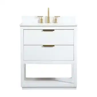 Walmart Elegant Kitchen and Bath 30 inch Single bathroom vanity in white with backsplash offer