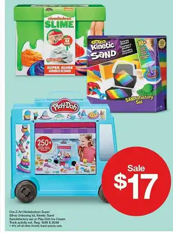 Target Cra-z-art Nickelodeon Super Slime Unboxing Kit, Kinetic Sand Sandisfactory Et Or Play-doh Ice Cream Truck Activity Set offer